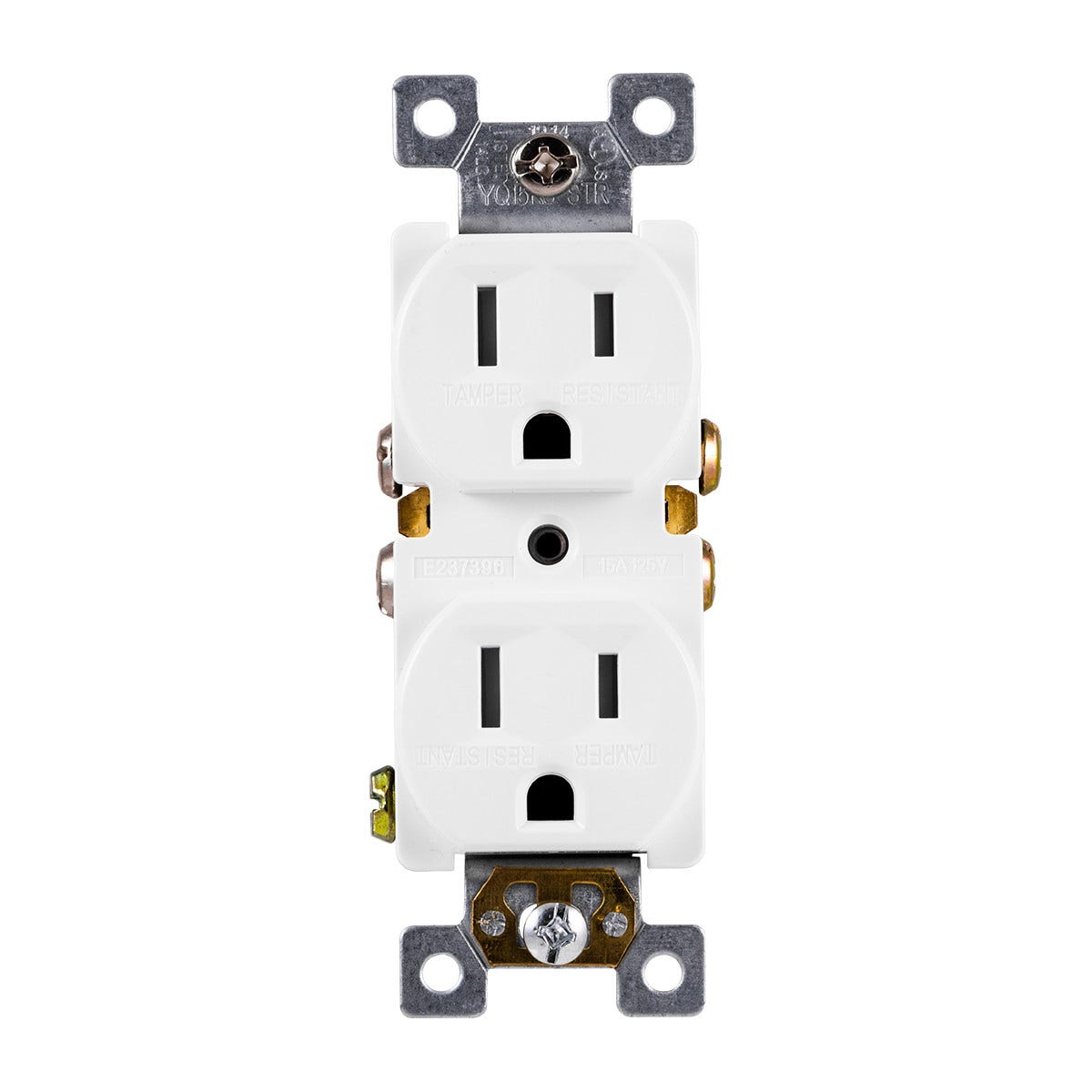 GE Grounding Duplex Tamper Resistant Safety Outlet, White