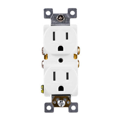 GE Grounding Duplex Tamper Resistant Safety Outlet, White