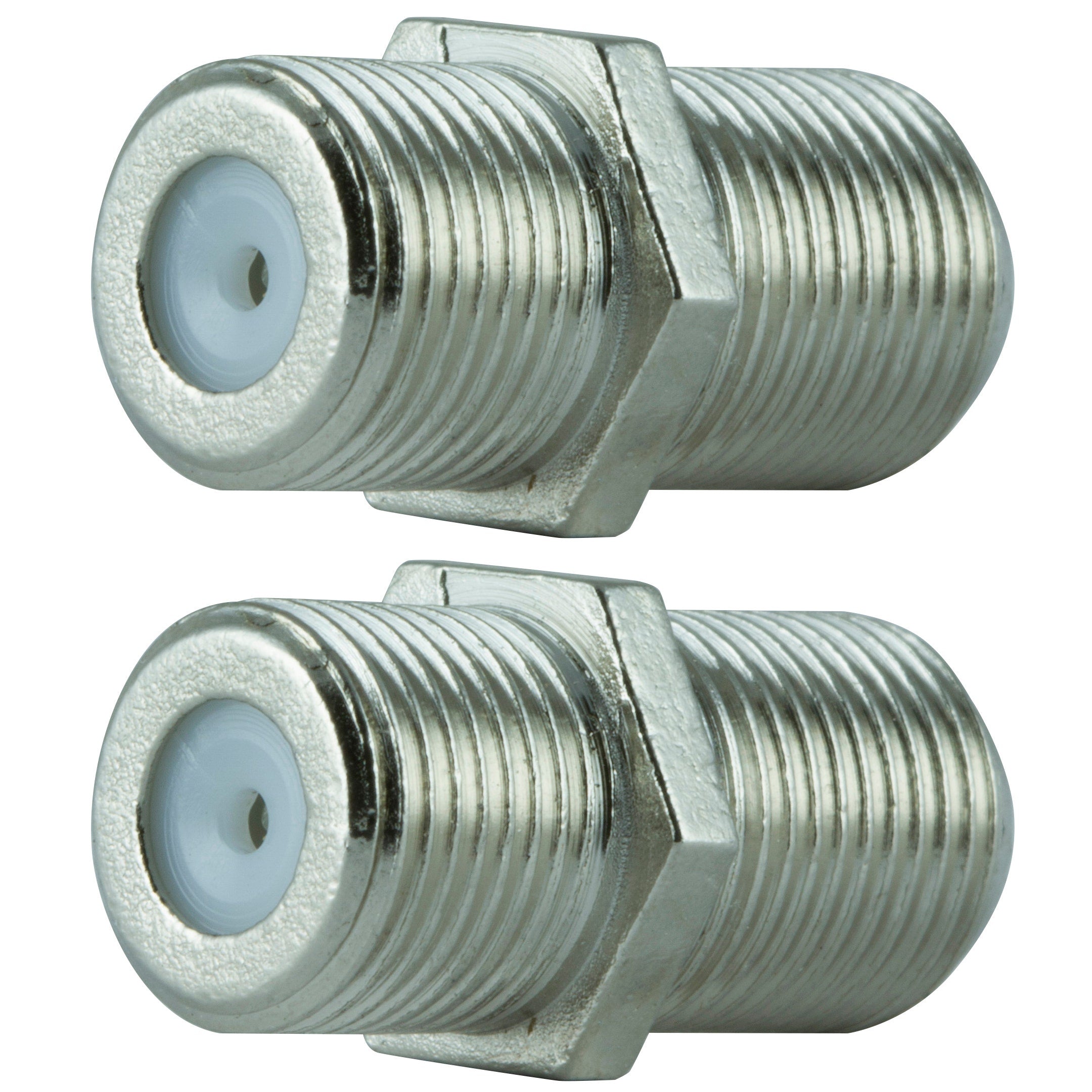 GE Coaxial Cable Extension Adapter, 2 Pack, Silver