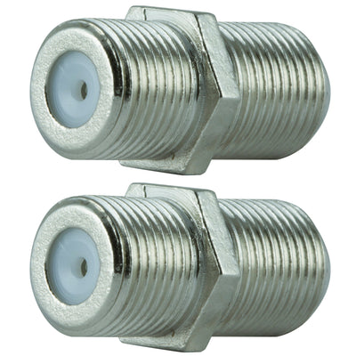GE Coaxial Cable Extension Adapter, 2 Pack, Silver