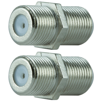 GE Coaxial Cable Extension Adapter, 2 Pack, Silver