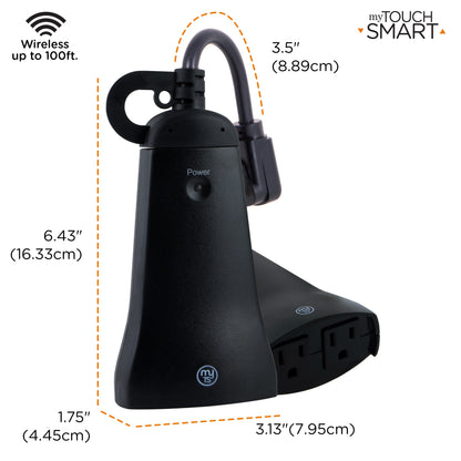 myTouchSmart Indoor/Outdoor Plug-In Simple Set Wireless Timer System, Black/White