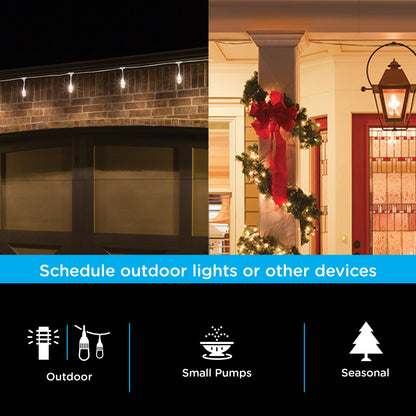 myTouchSmart Outdoor Plug-In Digital Simple Preset Timer, Black
