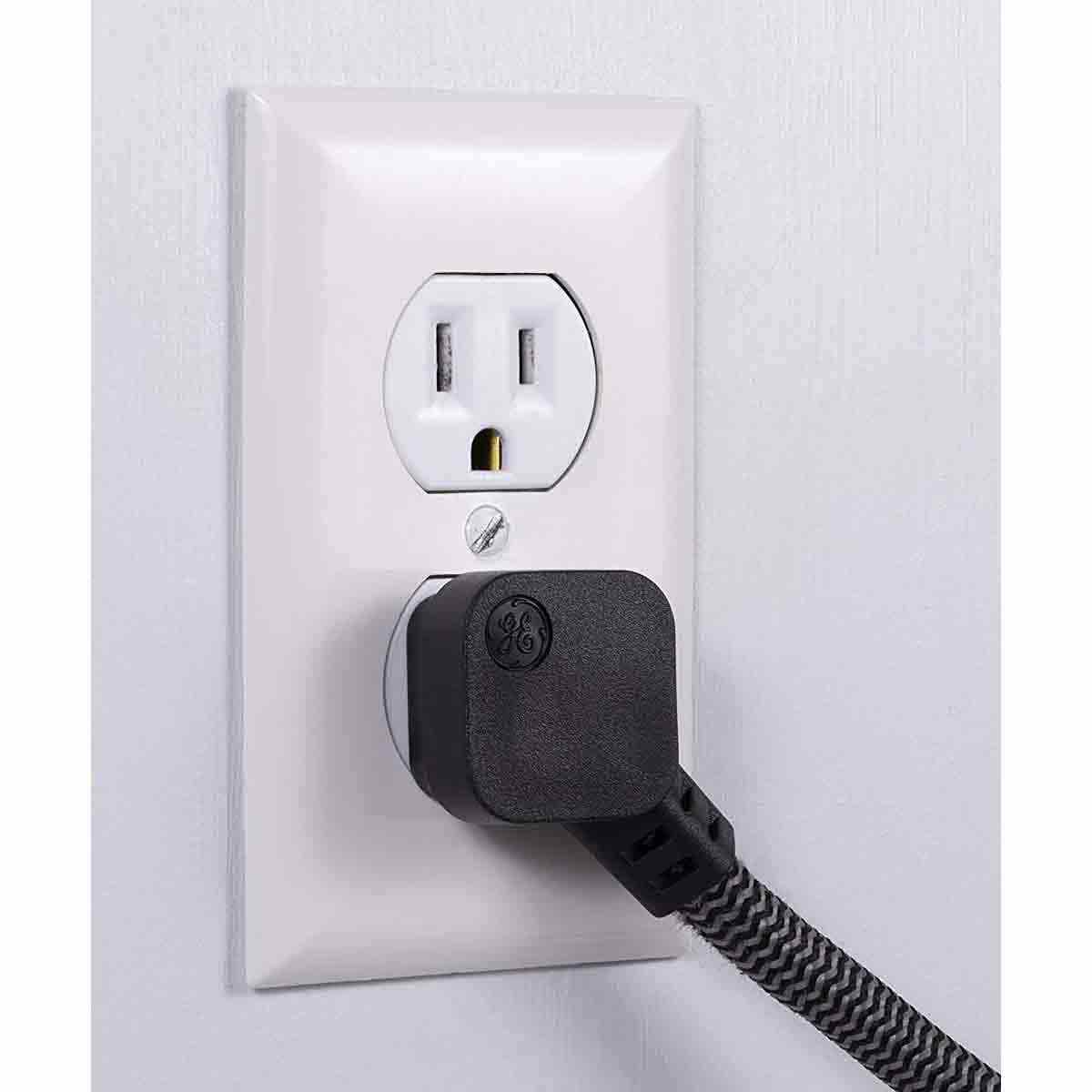 GE 6-Outlet 6ft. Surge Protector with Braided Cord, Black