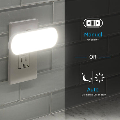 GE UltraBright Plug-In Automatic LED Light Bar, 4 Pack, White