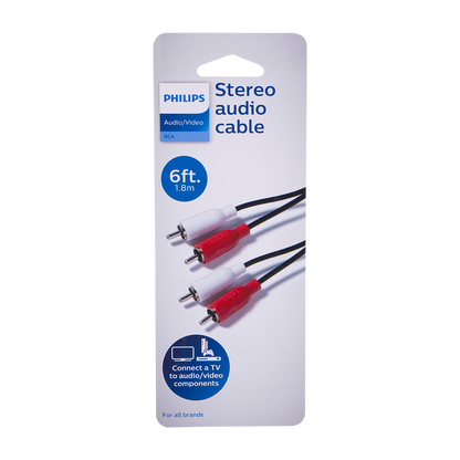 Philips 6ft. RCA Audio Cable, Black