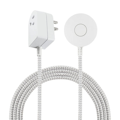 Cordinate 1-Outlet Tabletop Switch with 6ft. Braided Extension Cord, White/Gray