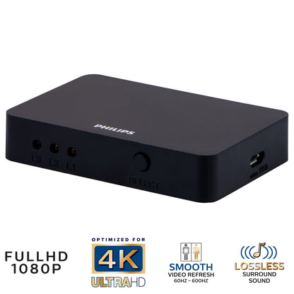 Philips 3-Device HDMI Switch, Black
