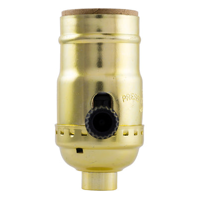 Power Gear 3-Way Lamp Socket, Brass, 2 Pack