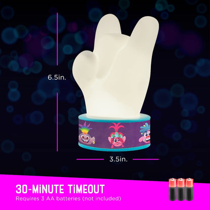 Trolls World Tour Color Changing Squishy Rock Hand LED Night Light with Changeable Bracelets, Blue