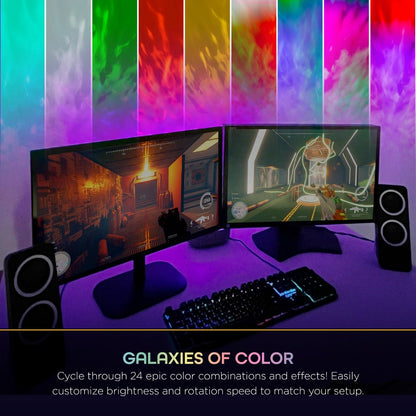 Enbrighten EcoScapes Galaxy Wave Projector LED Tabletop Night Light with Sound Effects, White