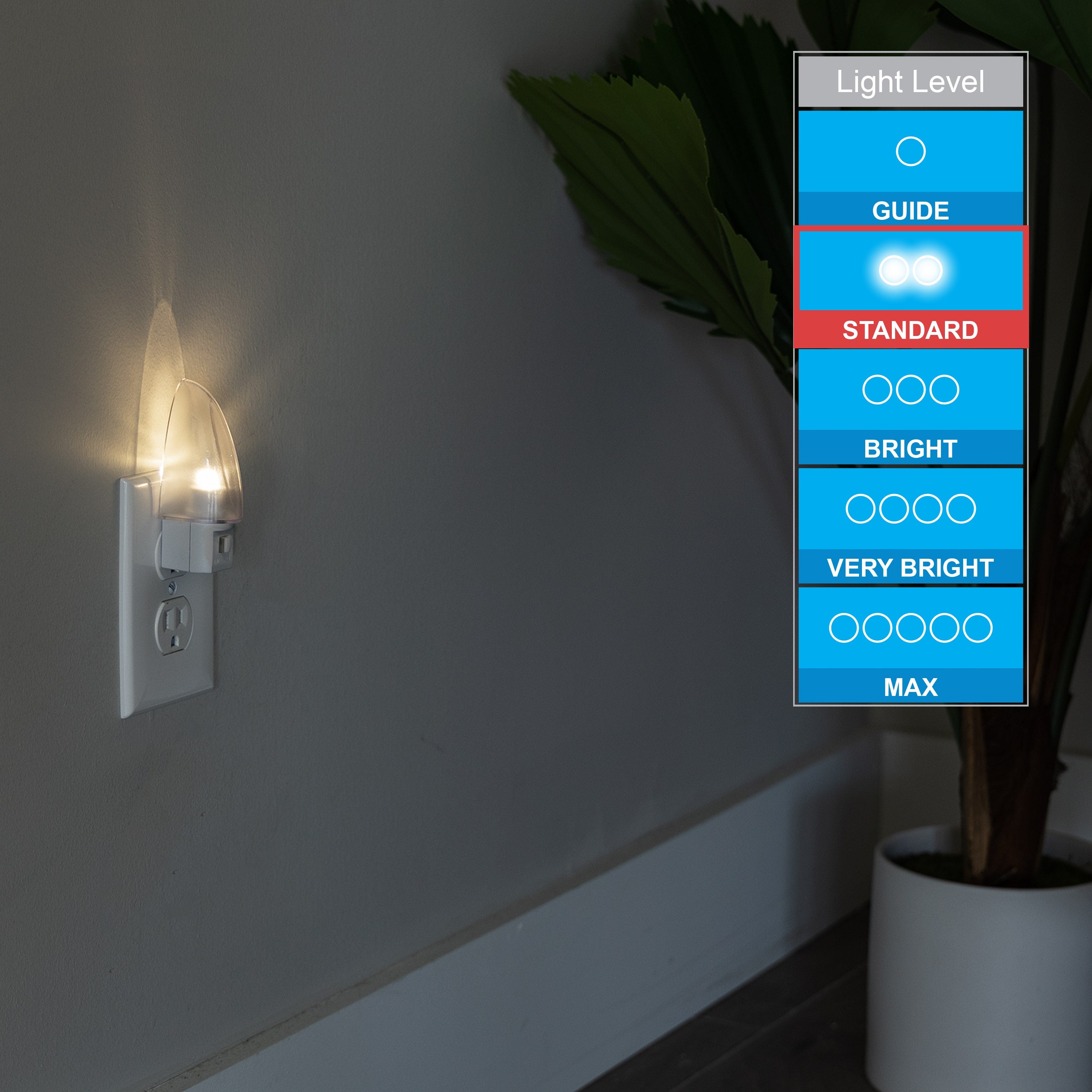 Lights By Night Manual On/Off LED Night Light, White