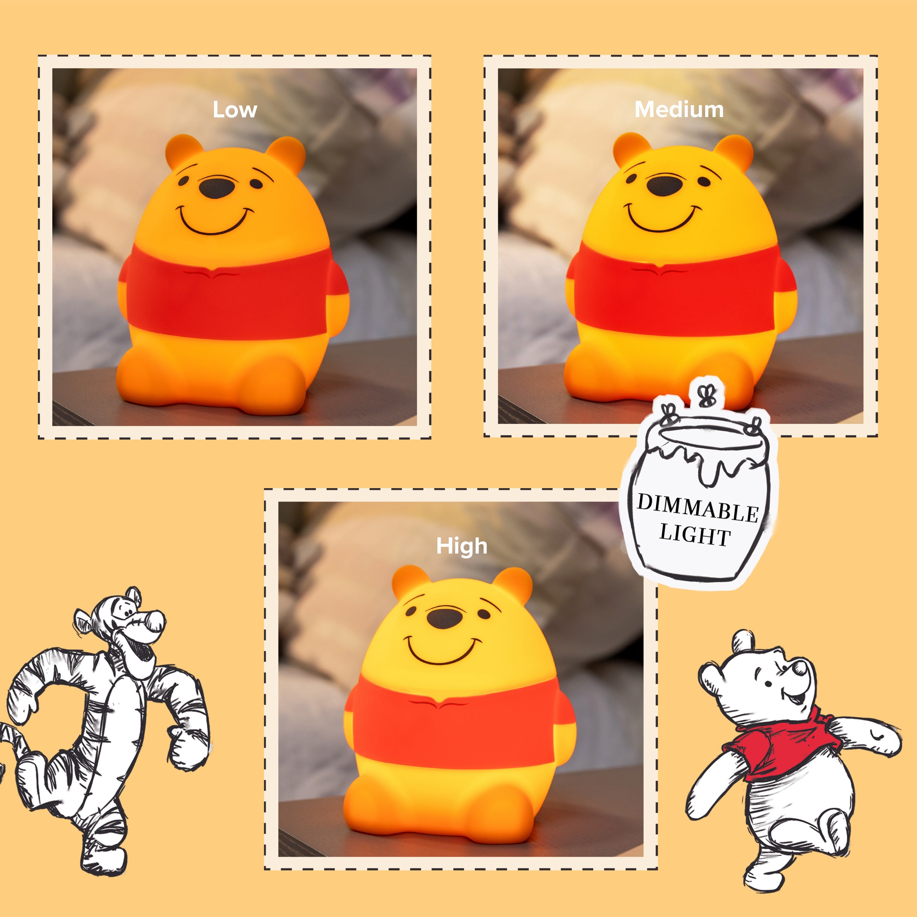 Disney Winnie the Pooh Squish’ems Dimmable Tabletop LED Night Light
