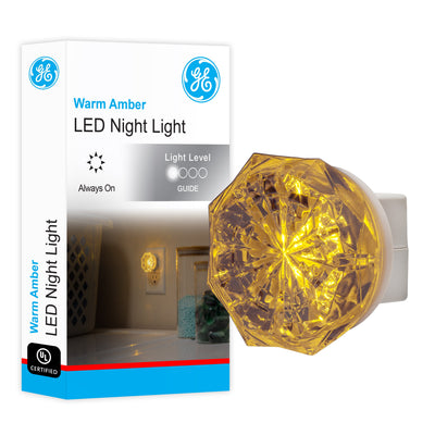 GE SleepLite Jewel Always On LED Night Light, Amber