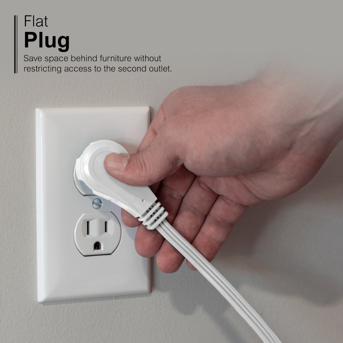 GE 3-Outlet 3ft. Extension Cord  with Right-Angle Plug, White