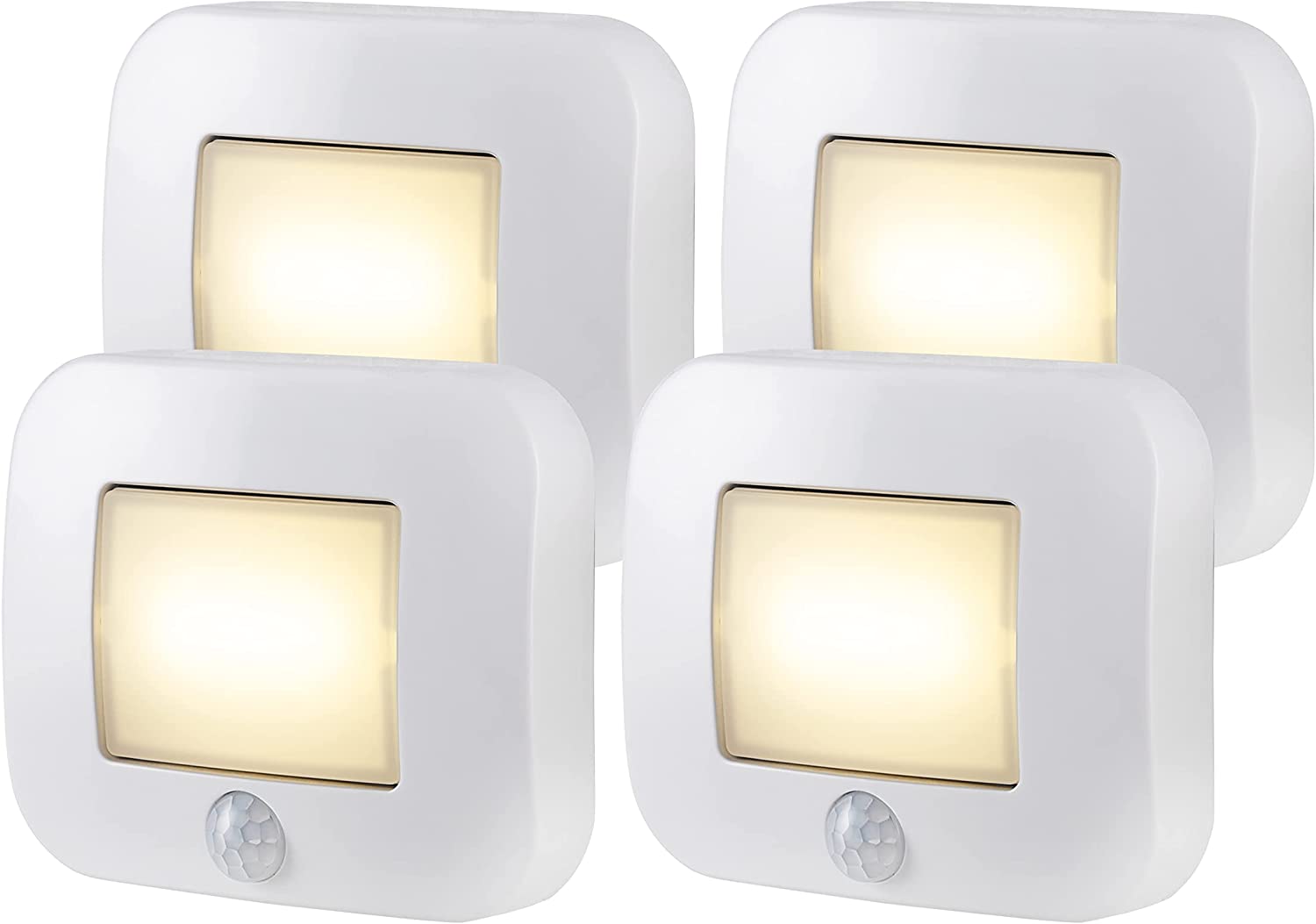 Energizer Indoor/Outdoor Battery Operated Motion Activated LED Path Light, 4 Pack, White