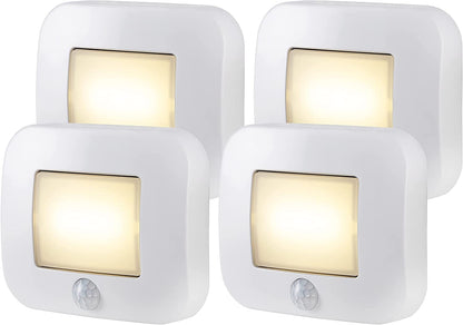 Energizer Indoor/Outdoor Battery Operated Motion Activated LED Path Light, 4 Pack, White