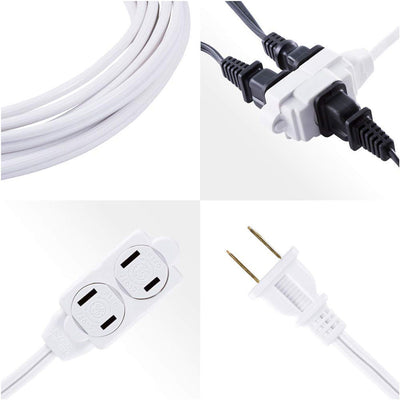 GE 3-Outlet 15ft. Extension Cord with Twist-to-Close Outlets, White