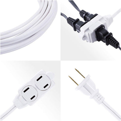 GE 3-Outlet 15ft. Extension Cord with Twist-to-Close Outlets, White