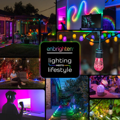 Enbrighten Indoor USB-Powered Color-Changing LED Flex Light with Remote, 8ft., Black