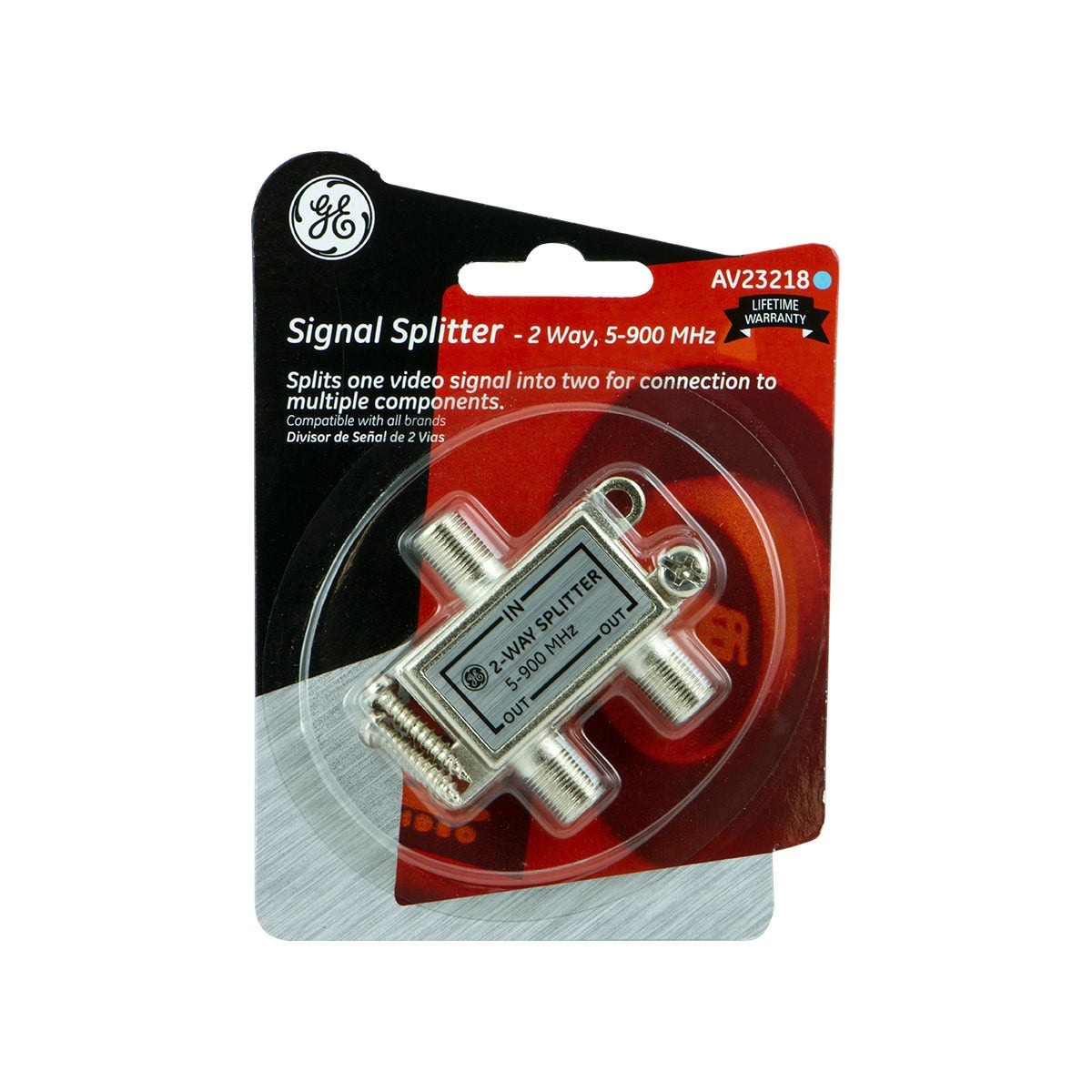 GE 2-Way Signal Splitter, F-Type Connectors