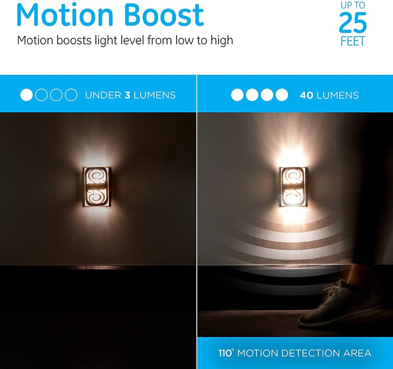GE Motion-Select LED Night Light, Brushed Nickel