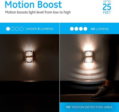 GE Motion-Select LED Night Light, Brushed Nickel