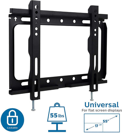 Philips Fixed TV Wall Mount, Up to 55in., Black