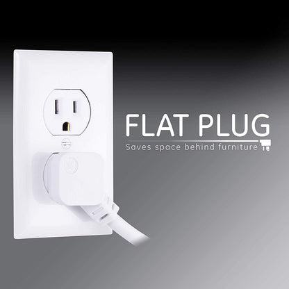 GE 6-Outlet 4ft. Surge Protector with Twist-to-Close Safety Covers, White