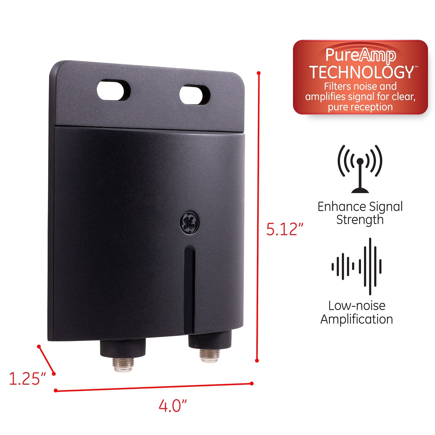 GE Outdoor Antenna Amplifier, Black