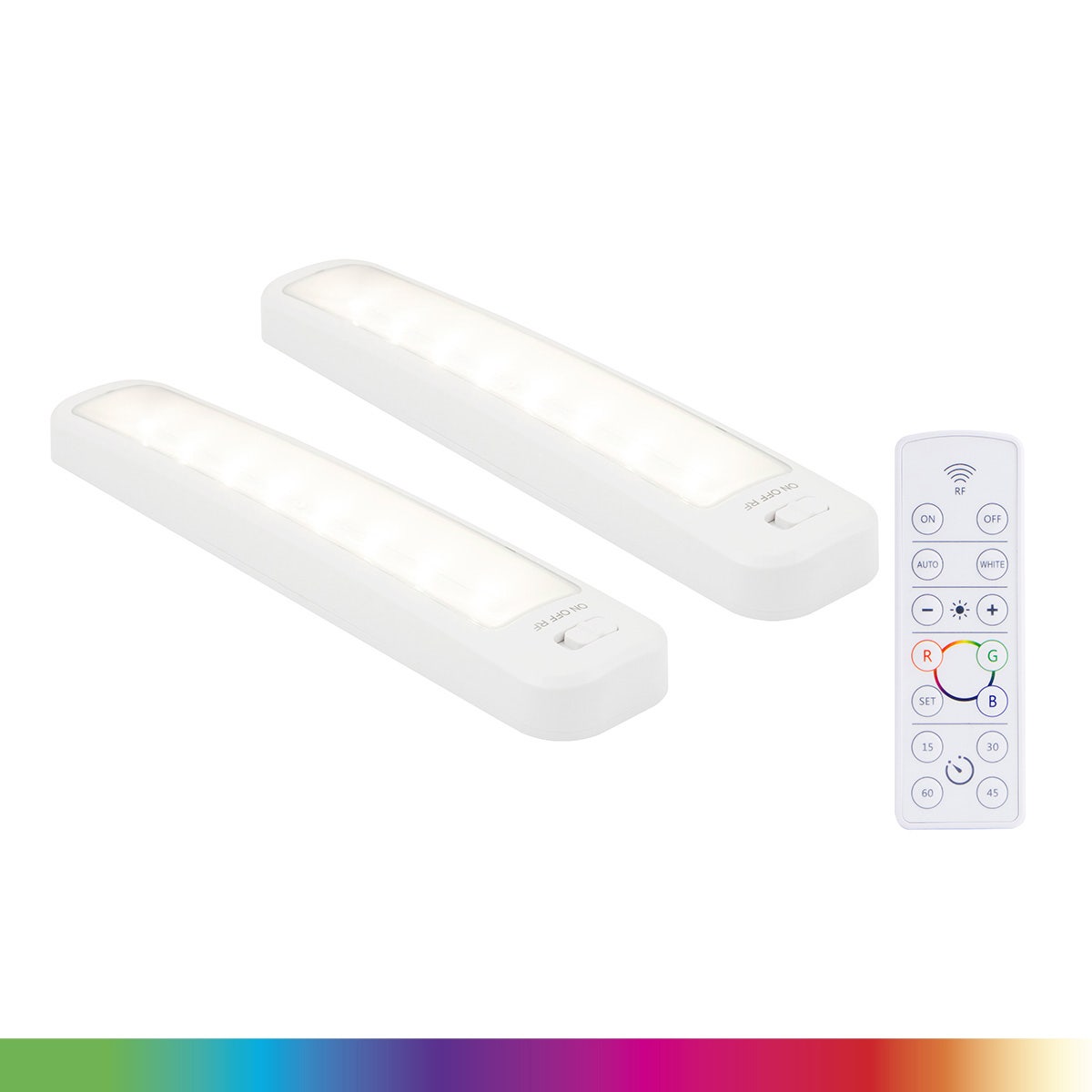 Energizer 12in. Battery Operated Color-Changing LED Light Bar with Remote, 2 Pack, White
