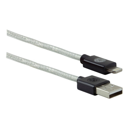 GE 1ft. USB-A Lightning Charging Cable, Silver