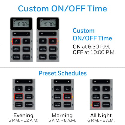 UltraPro Outdoor Plug-In 24-Hour Digital Timer, Gray