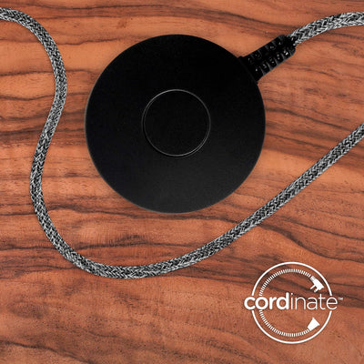 Cordinate Tabletop Switch with Braided Cord, Black, 2pk