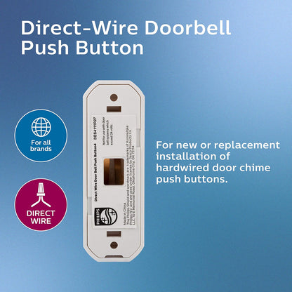 Philips Direct-Wire Push Button, White