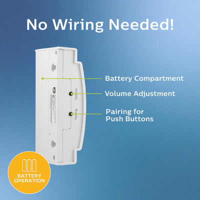 Philips Battery-Operated 2-Melody Doorbell Kit, White