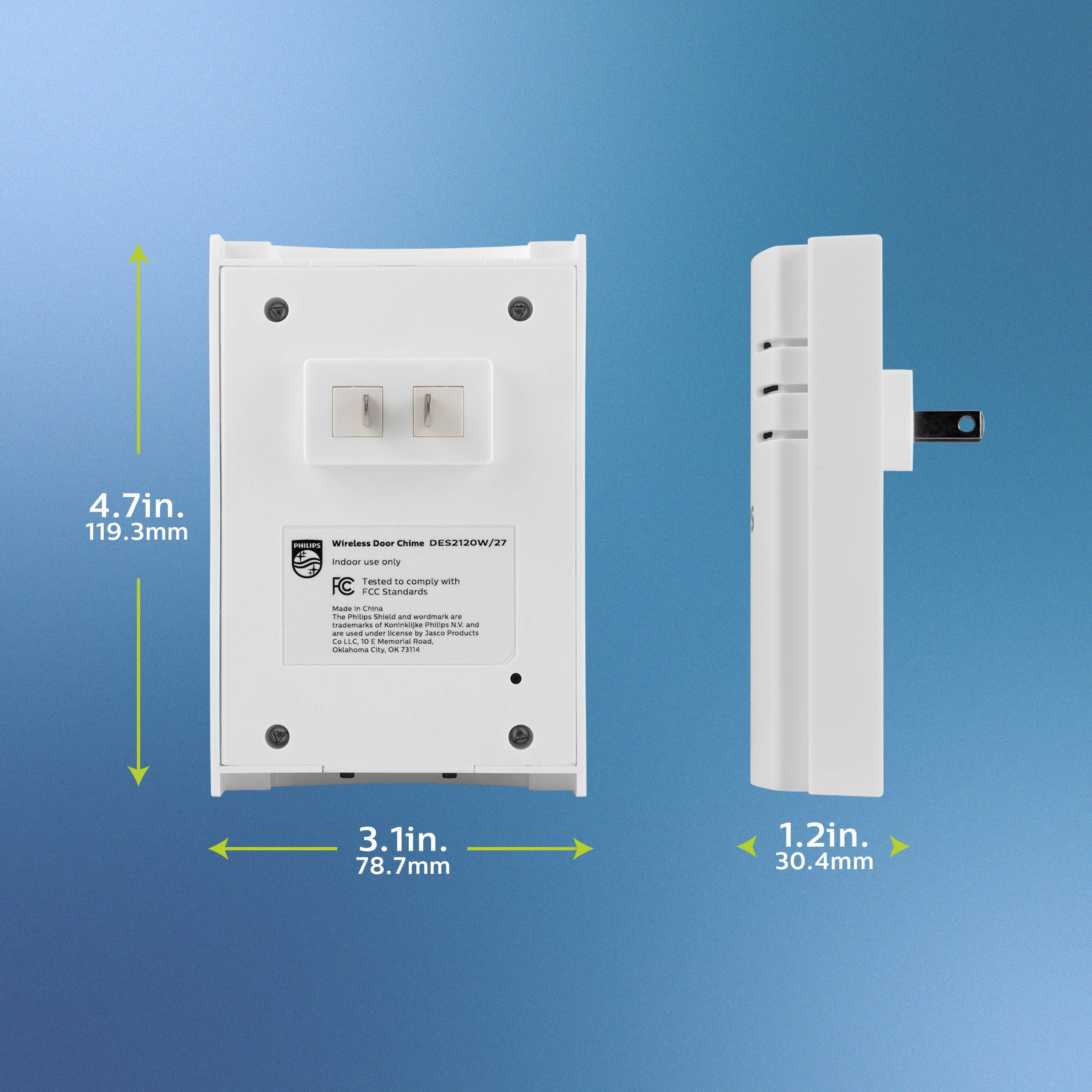 Philips Plug-in 8-Melody Doorbell Kit, White