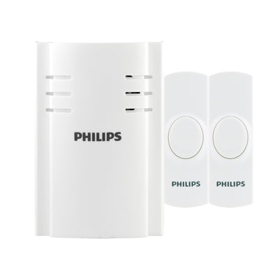 Philips Plug-in 8-Melody Doorbell Kit, White, 8-Melody, 2-Push Buttons