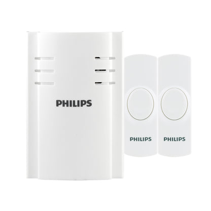 Philips Plug-in 8-Melody Doorbell Kit, White, 8-Melody, 2-Push Buttons