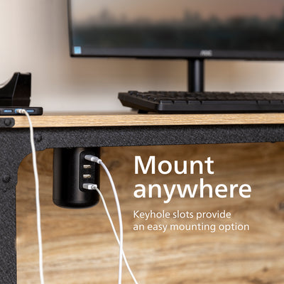 Philips Desktop Power Hub, 2 outlets, 3 USB-A, 1 USB-C, 5ft. cord, black