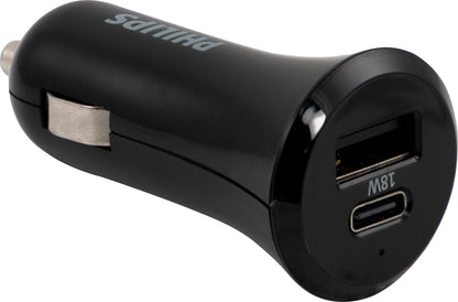 Philips Elite Dual USB Car Charger USB-A and USB-C