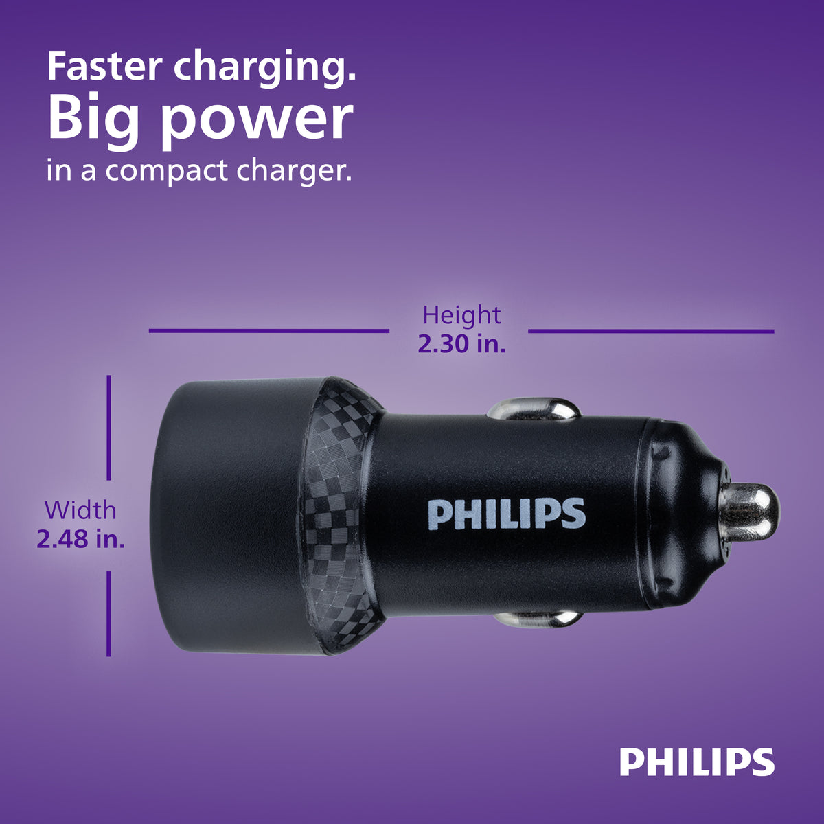 Philips Dual USB Car Charger USB-A and USB-C