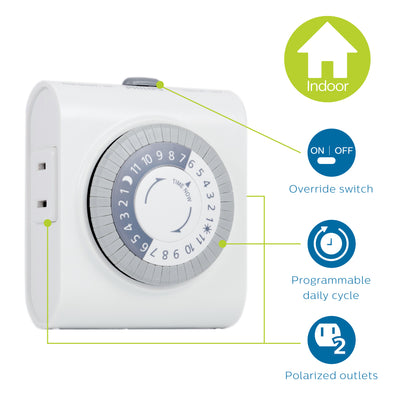 Philips 24-Hour Plug-in Mechanical Timer