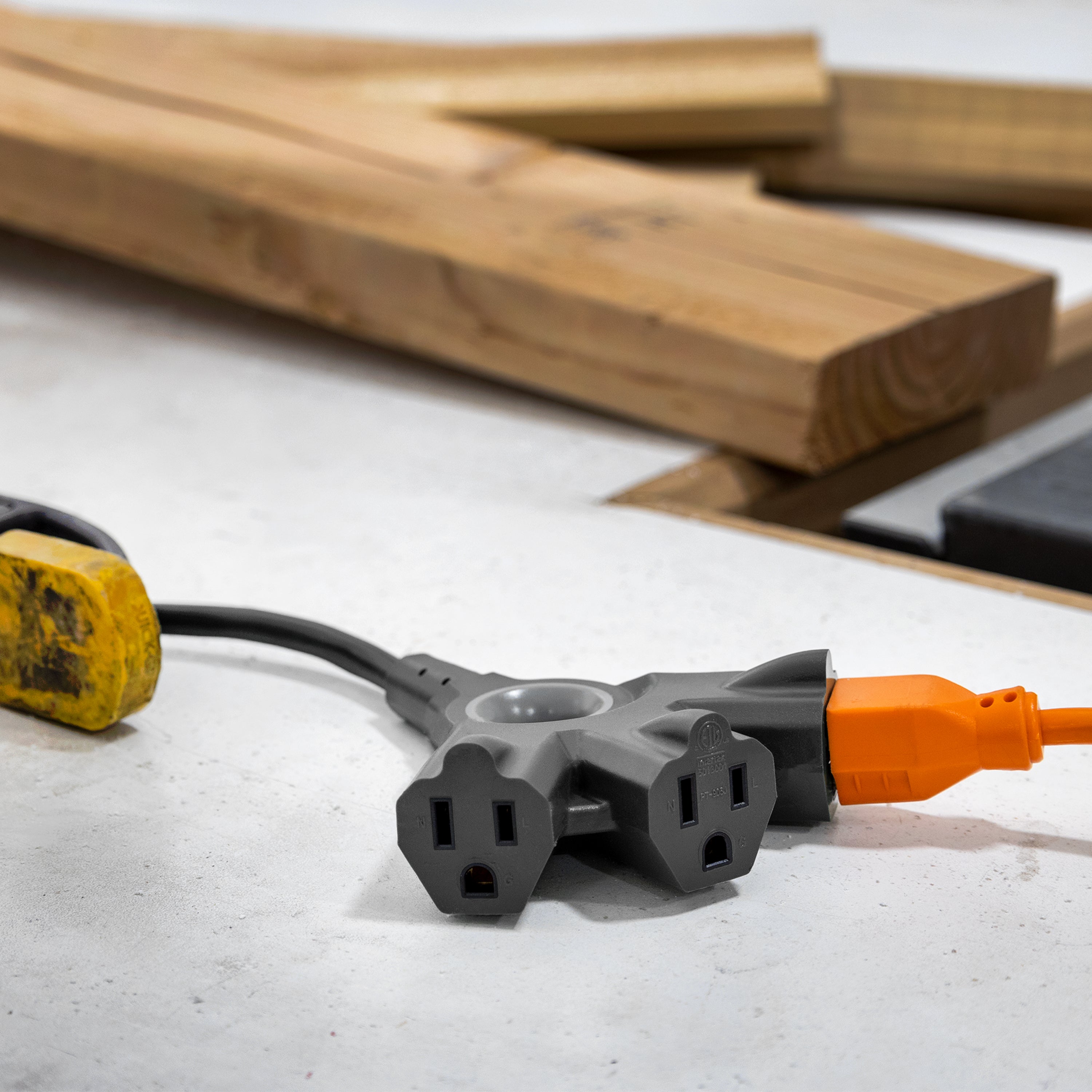 Philips 3-Outlet EZGrip Grounded Extension Cord, 50ft., Indoor/Outdoor, Black