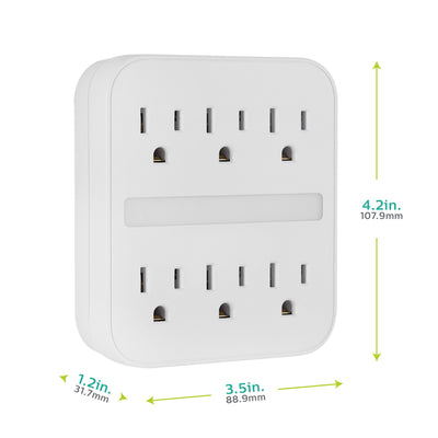 Philips 6-Outlet Wall Tap with Night Light