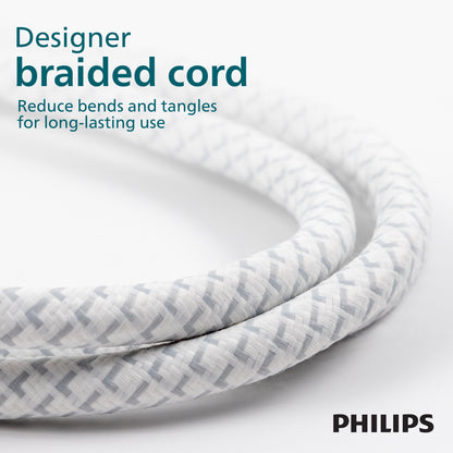 Philips Adapt 8-Outlet Surge Protector, 2160J, Adapter-Spaced, 8ft Braided Cord, White