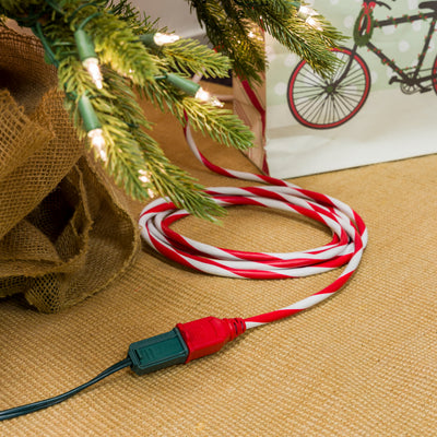 GE-branded 1-Outlet Grounded Extension Cord, 30ft., Outdoor, Candy Cane
