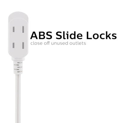 Philips 3-Outlet Polarized Extension Cord, 15ft., White
