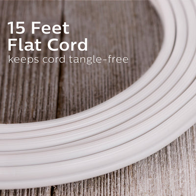 Philips 3-Outlet Polarized Extension Cord, 15ft., White
