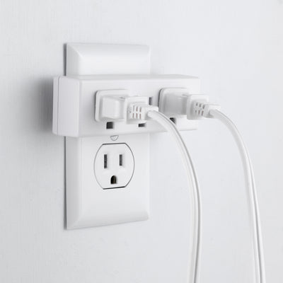 Philips Grounded 3-Outlet Tap, White, 2pk